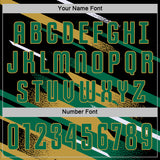 Custom Black Kelly Green Old Gold-White Grunge Stripe And Grainy Sports Sublimation Soccer Uniform Jersey