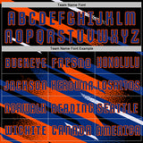 Custom Black Royal Orange-White Grunge Stripe And Grainy Sports Sublimation Soccer Uniform Jersey