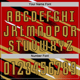 Custom Red Old Gold Black-White Grunge Stripe And Grainy Sports Sublimation Soccer Uniform Jersey
