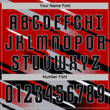 Custom Red Black Gray-White Grunge Stripe And Grainy Sports Sublimation Soccer Uniform Jersey