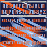 Custom Navy Light Blue Orange-White Grunge Stripe And Grainy Sports Sublimation Soccer Uniform Jersey