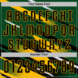 Custom Green Black Gold-White Grunge Stripe And Grainy Sports Sublimation Soccer Uniform Jersey