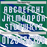 Custom Kelly Green White-Royal Grunge Stripe And Grainy Sports Sublimation Soccer Uniform Jersey