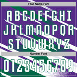Custom Purple White-Kelly Green Grunge Stripe And Grainy Sports Sublimation Soccer Uniform Jersey