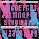 Custom Black Pink-Sky Blue Radial Burst Sports Sublimation Soccer Uniform Jersey