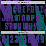 Custom Black Purple-Teal Radial Burst Sports Sublimation Soccer Uniform Jersey