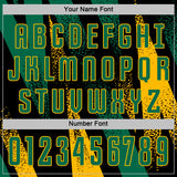 Custom Black Kelly Green-Gold Radial Burst Sports Sublimation Soccer Uniform Jersey