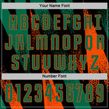 Custom Black Kelly Green-Orange Radial Burst Sports Sublimation Soccer Uniform Jersey