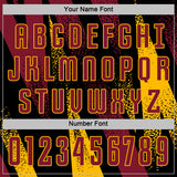 Custom Black Crimson-Gold Radial Burst Sports Sublimation Soccer Uniform Jersey