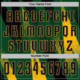 Custom Green Black-Gold Radial Burst Sports Sublimation Soccer Uniform Jersey