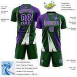 Custom Green Purple-White Radial Burst Sports Sublimation Soccer Uniform Jersey