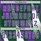 Custom Green Purple-White Radial Burst Sports Sublimation Soccer Uniform Jersey