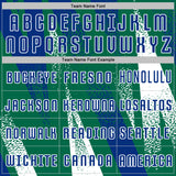 Custom Kelly Green Royal-White Radial Burst Sports Sublimation Soccer Uniform Jersey