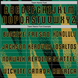 Custom Kelly Green Black-Old Gold Radial Burst Sports Sublimation Soccer Uniform Jersey