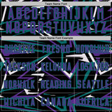 Custom Black Purple Teal-White Abstract Geometric Stripes Sports Sublimation Soccer Uniform Jersey