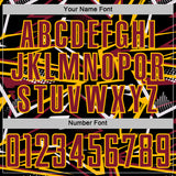 Custom Black Crimson Gold-White Abstract Geometric Stripes Sports Sublimation Soccer Uniform Jersey