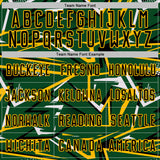 Custom Green Black Gold-White Abstract Geometric Stripes Sports Sublimation Soccer Uniform Jersey