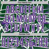 Custom Green Purple-White Abstract Geometric Stripes Sports Sublimation Soccer Uniform Jersey