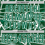 Custom Green Kelly Green-White Abstract Geometric Stripes Sports Sublimation Soccer Uniform Jersey