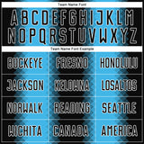 Custom Black Sky Blue-White Zigzag Diamond Stripe Sports Sublimation Soccer Uniform Jersey