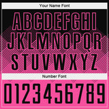 Custom Black Pink Gradient Diamond Diagonal Lines Sports Sublimation Soccer Uniform Jersey