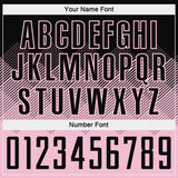 Custom Black Light Pink Gradient Diamond Diagonal Lines Sports Sublimation Soccer Uniform Jersey