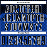 Custom Black Thunder Blue-White Gradient Diamond Grid Sports Sublimation Soccer Uniform Jersey