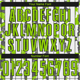 Custom White Neon Green Black-Steel Gray Camo Stripe Sports Sublimation Soccer Uniform Jersey