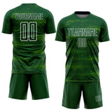 Custom Green Neon Green-White Streamline Wave Cyberpunk Neon Tech Sports Sublimation Soccer Uniform Jersey
