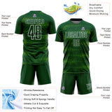 Custom Green Neon Green-White Streamline Wave Cyberpunk Neon Tech Sports Sublimation Soccer Uniform Jersey