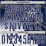 Custom Navy White Gradient Claw Mark Splatter Sports Sublimation Soccer Uniform Jersey
