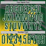 Custom Green White-Yellow Gradient Claw Mark Splatter Sports Sublimation Soccer Uniform Jersey