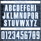 Custom Black White-Light Blue Geometric Maze Interlocking Square Sports Sublimation Soccer Uniform Jersey