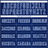 Custom Navy Royal-White Geometric Maze Interlocking Square Sports Sublimation Soccer Uniform Jersey