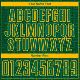 Custom Green Kelly Green-Gold Geometric Maze Interlocking Square Sports Sublimation Soccer Uniform Jersey