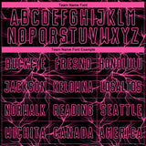 Custom Black Pink Lightning Electric Veins Sublimation Soccer Uniform Jersey