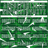 Custom Green Grass Green-White Cyber Mecha E-sport Geometric Shards Spike Sublimation Soccer Uniform Jersey