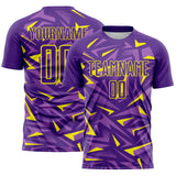 Custom Purple Light Yellow-Medium Purple Cyber Mecha E-sport Geometric Shards Spike Sublimation Soccer Uniform Jersey