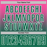 Custom Pink Kelly Green-White Fade Fashion Sublimation Soccer Uniform Jersey