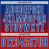 Custom Royal White-Red Fade Fashion Sublimation Soccer Uniform Jersey