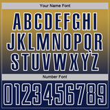 Custom Old Gold Navy-White Fade Fashion Sublimation Soccer Uniform Jersey