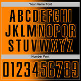 Custom Black Bay Orange Gradient Line Sublimation Soccer Uniform Jersey