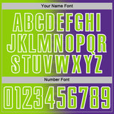 Custom Purple Neon Green-White Gradient Line Sublimation Soccer Uniform Jersey