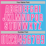 Custom Sky Blue Pink-White Gradient Line Sublimation Soccer Uniform Jersey