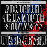 Custom Black White Royal-Red Dripping Splatter Cracked Texture Sublimation Soccer Uniform Jersey