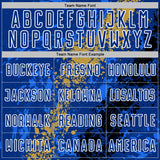 Custom Royal White Old Gold-Black Dripping Splatter Cracked Texture Sublimation Soccer Uniform Jersey