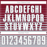 Custom Crimson White-Gray Gradient Pinstripe Sublimation Soccer Uniform Jersey