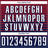 Custom Crimson White-Navy Gradient Pinstripe Sublimation Soccer Uniform Jersey