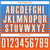 Custom Powder Blue White-Orange Gradient Pinstripe Sublimation Soccer Uniform Jersey