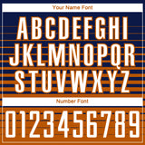 Custom Navy White-Bay Orange Gradient Pinstripe Sublimation Soccer Uniform Jersey